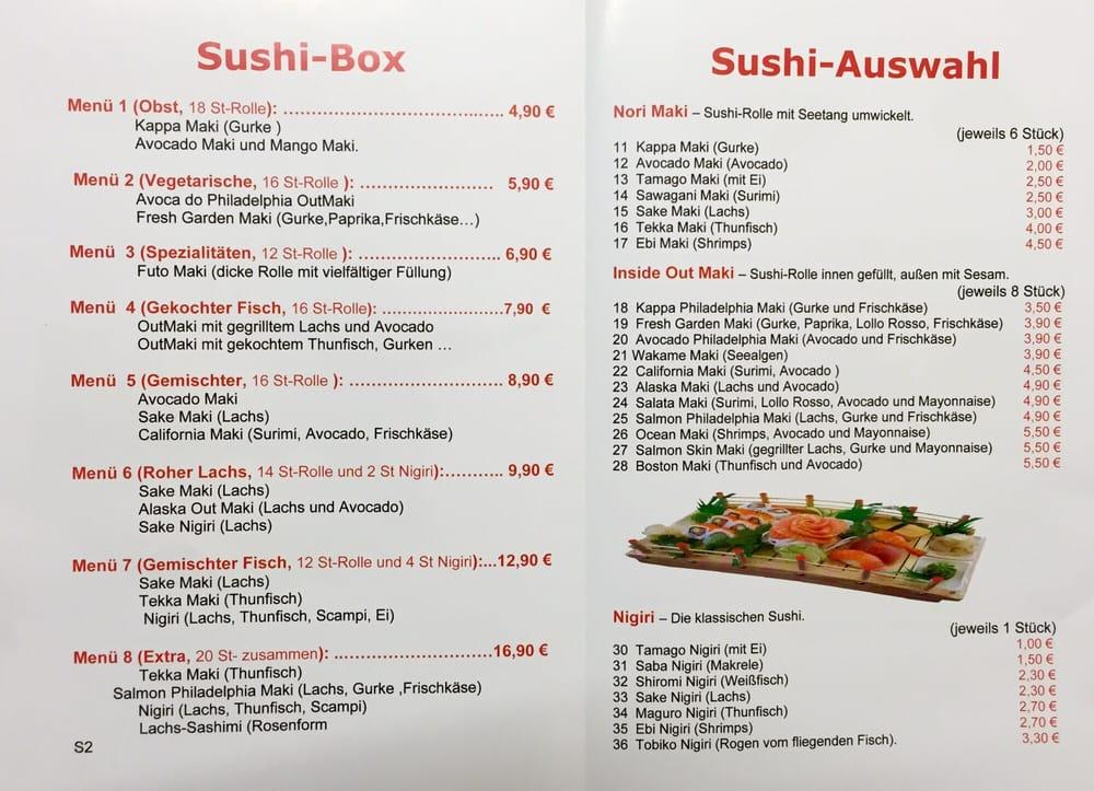 Speisekarte von SUSHI FUSION restaurant Gröbenzell