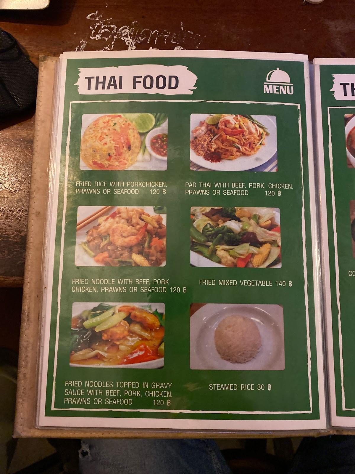 Menu at Komma Pub & Restaurant, Pa Tong