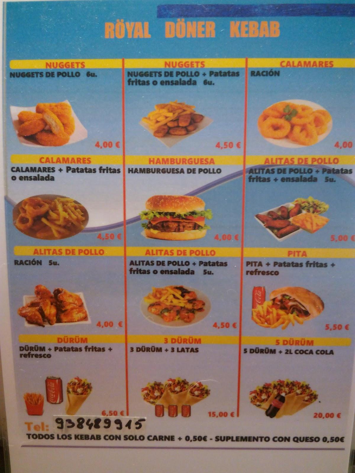Menu at La piccola restaurant, Igualada