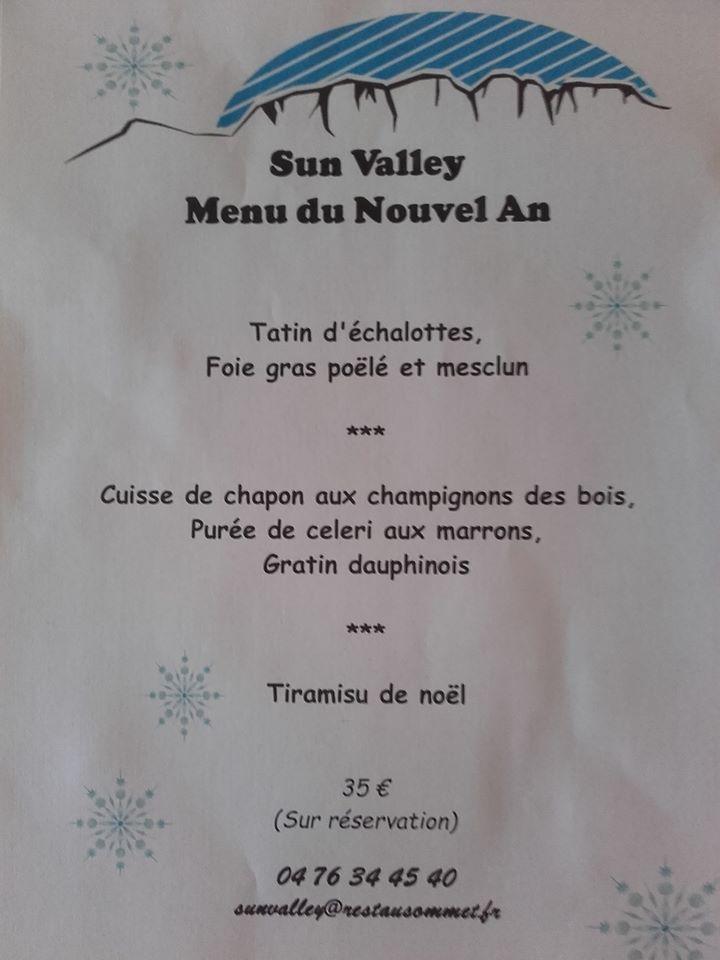 Menu At Sun Valley Restaurant Gresse En Vercors