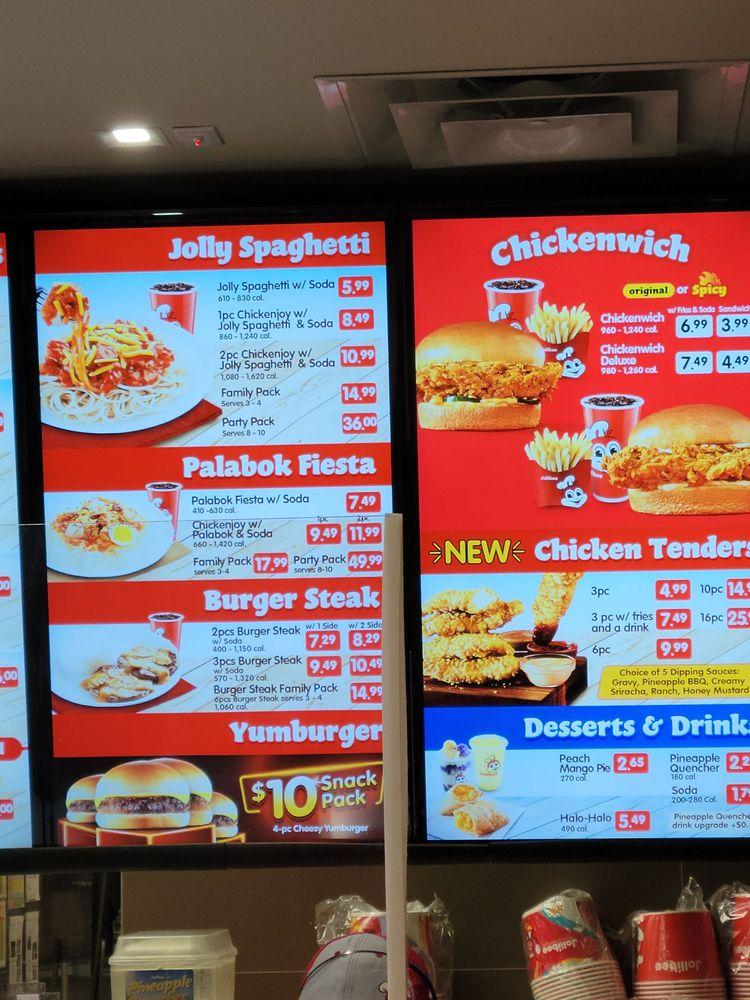 Menu at Jollibee fast food, Jersey City, 9 Path Plaza Level