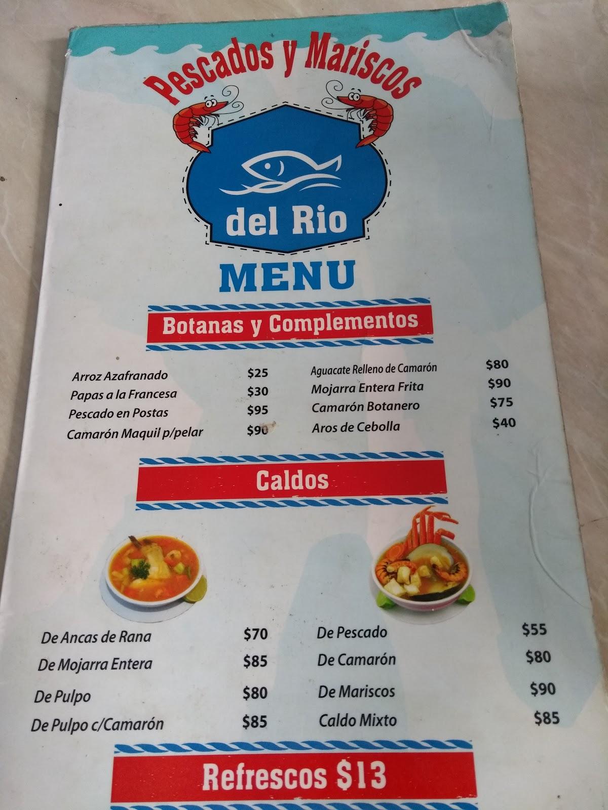 Menu at Pescadería Y Mariscos Del Río restaurant, Ciudad Apodaca