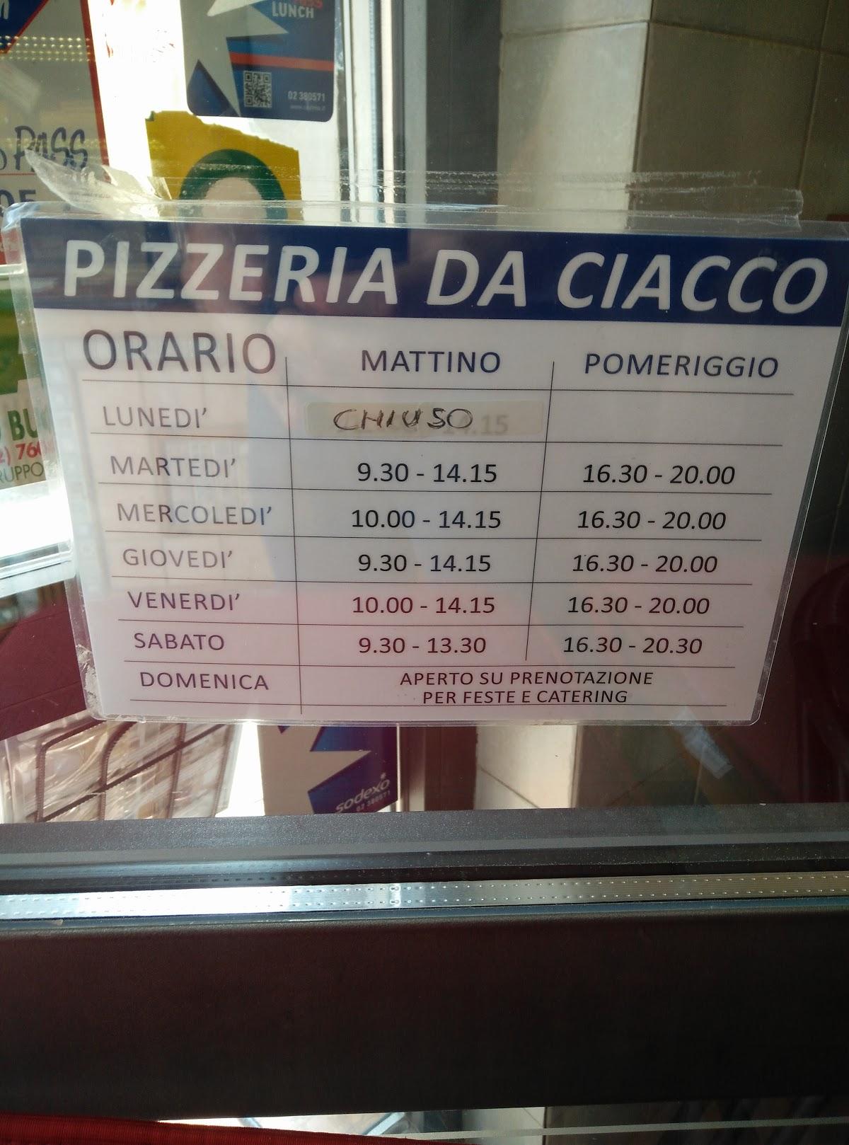 Speisekarte von Pizza "da Ciacco", Imola