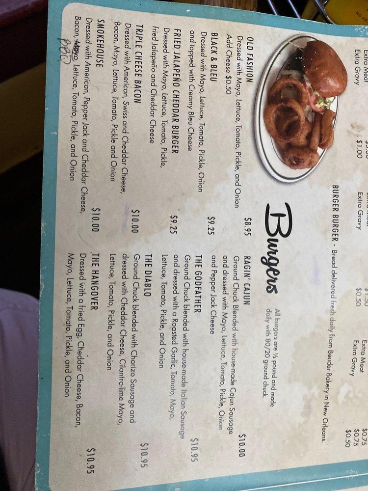 Menu at Burger Burger restaurant, Biloxi, E Howard Ave