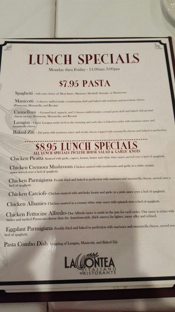Menu at La Contea Italiano Ristorante pizzeria, Baton Rouge