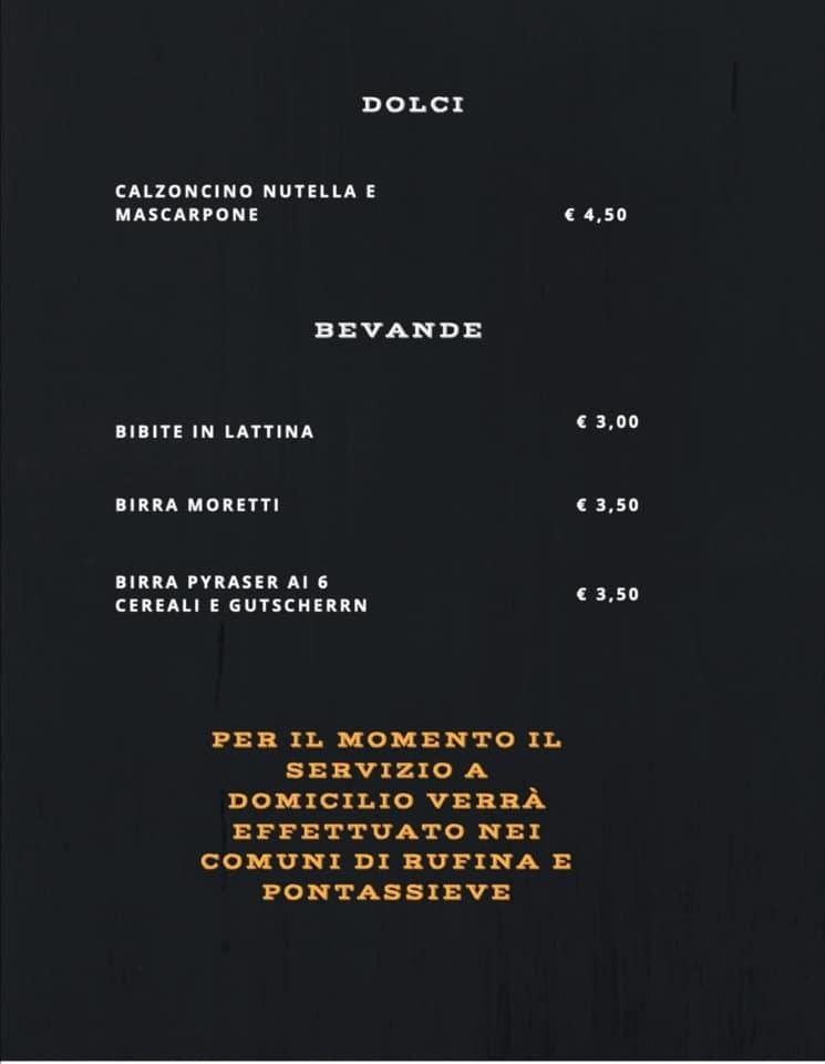 Menu Da Il Ritrovo Pizzeria Rufina