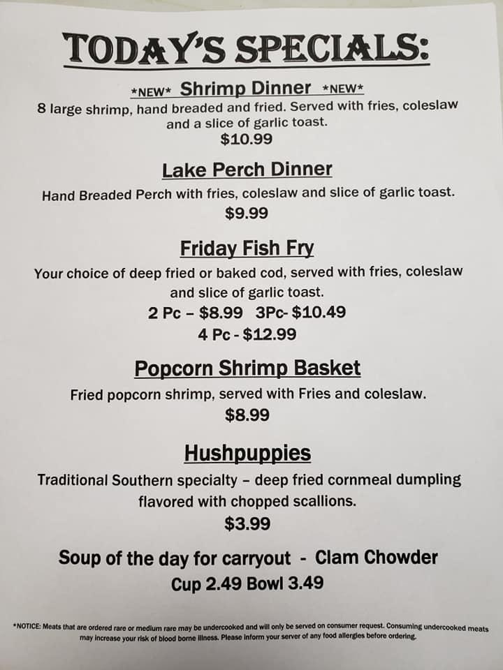 Menu at Tower Lanes pub & bar, Beaver Dam