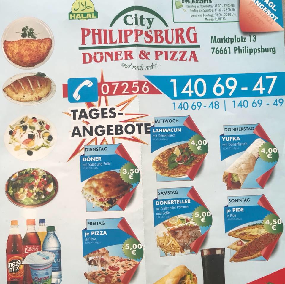 Speisekarte Von City D Ner Pizza Philippsburg