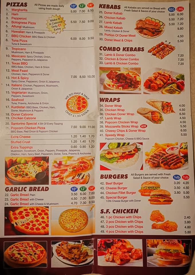 Menu At Santorino Kirkby Stephen Pizzeria Kirkby Stephen