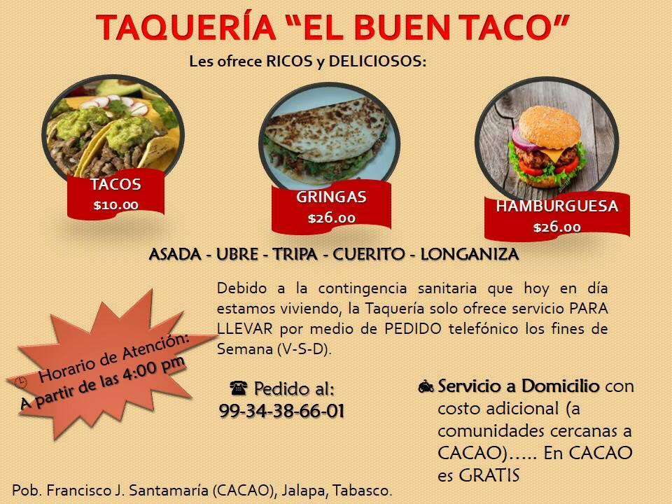 Menu at TaQueria 