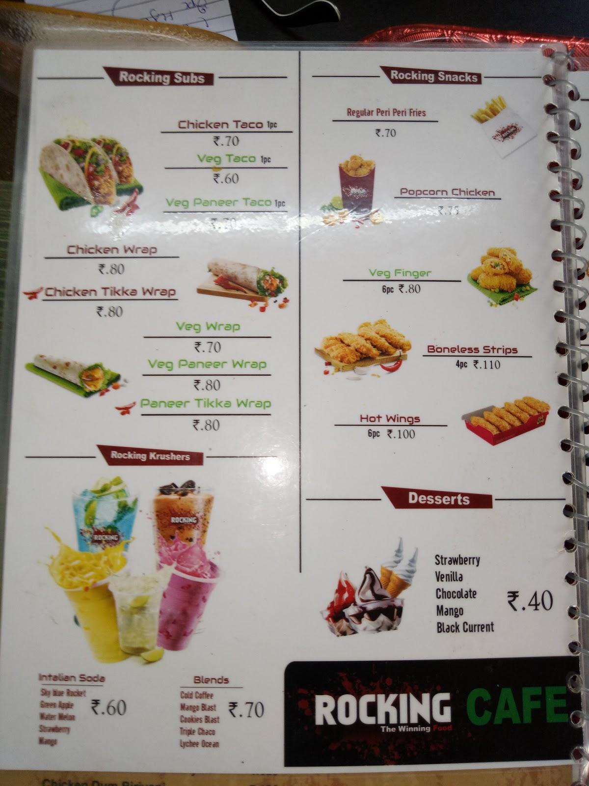 Rocking Arabian Treat menu