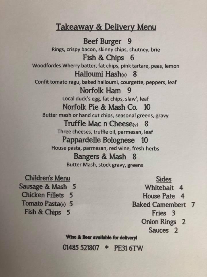 Menu At The Rose Crown Pub Bar King S Lynn Nethergate Street