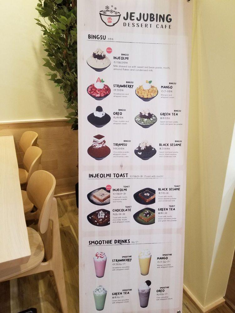 Menu At Jejubing Dessert Cafe Honolulu