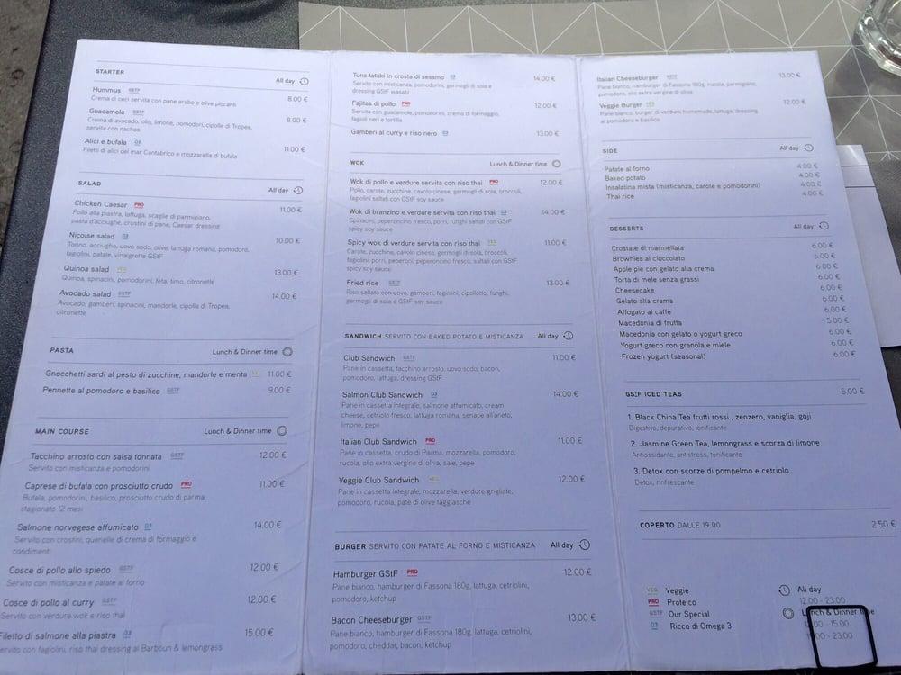 Speisekarte von god save the food nachtisch mailand via tortona