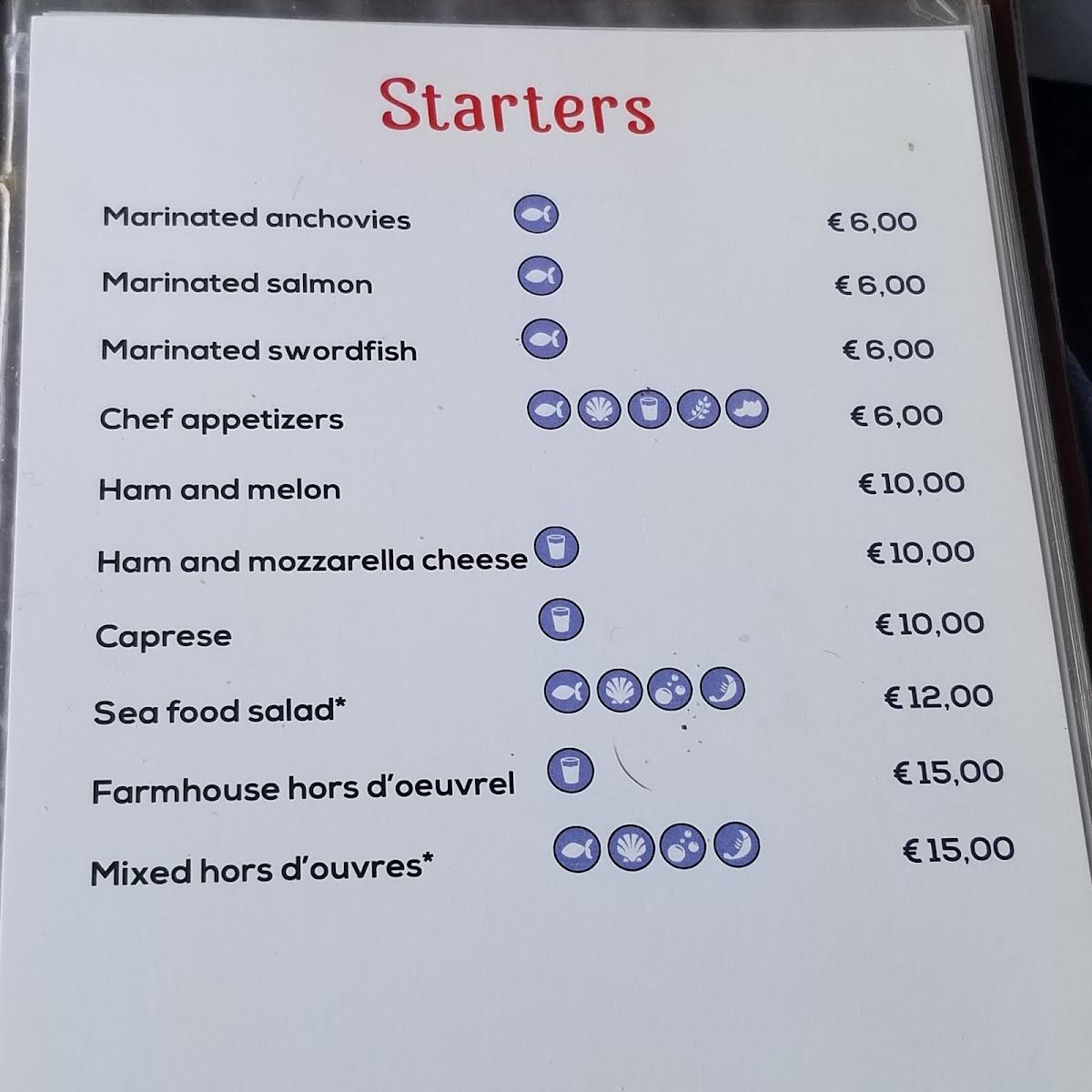 Menu at Ristorante Santa Croce, Amalfi, Via Giovanni Augustariccio