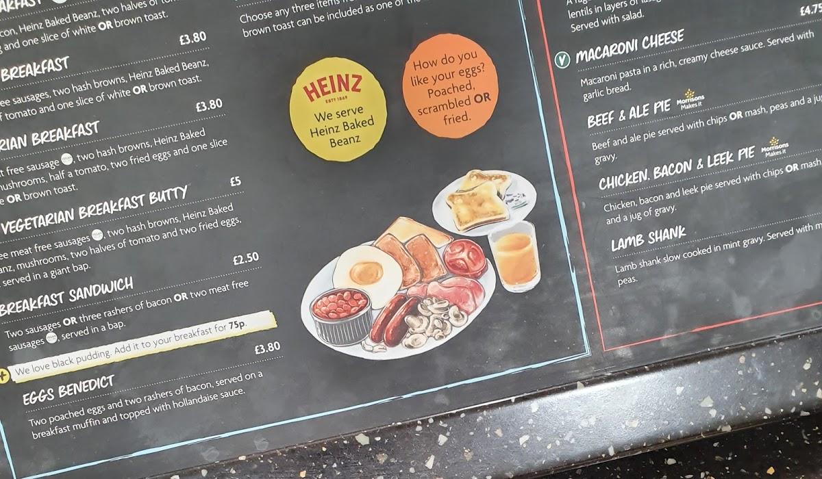Menu at Morrisons Cafe, Sheffield, 84130 Meadowhead