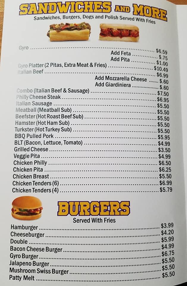Menu at Brickies Gyros restaurant, Hobart
