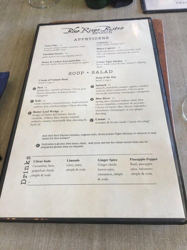 Menu at Blue River Bistro pub & bar, Breckenridge