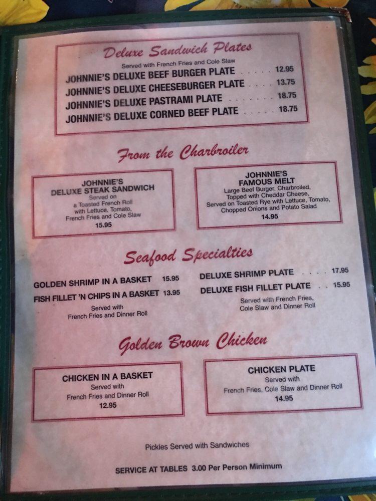 Menu at Johnnie's Pastrami restaurant, Culver City