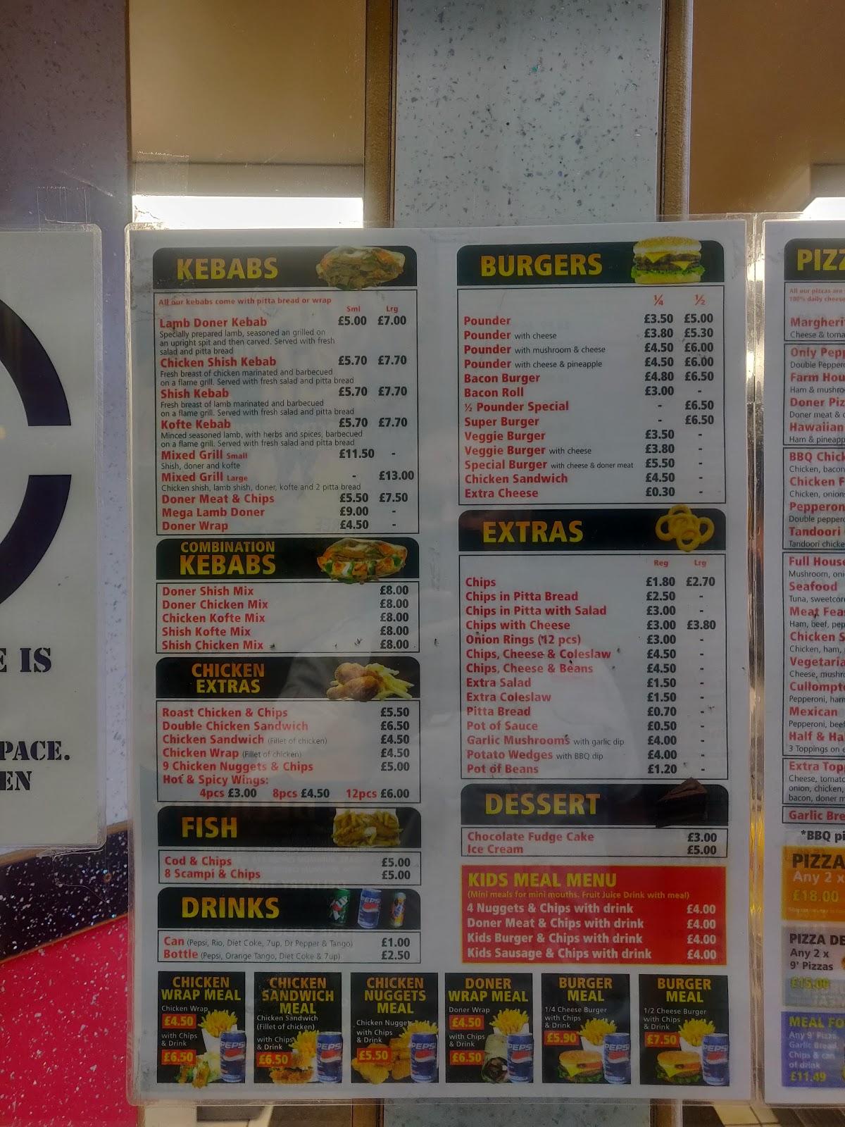 Menu at Cullompton Charcoal Grill restaurant, Cullompton