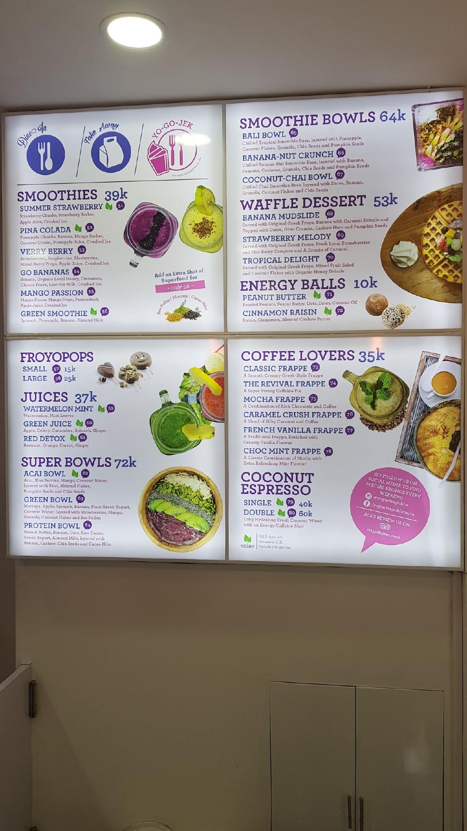 Меню Yogurt Republic - Healthy Greek Frozen Yogurt, Менгви, No.