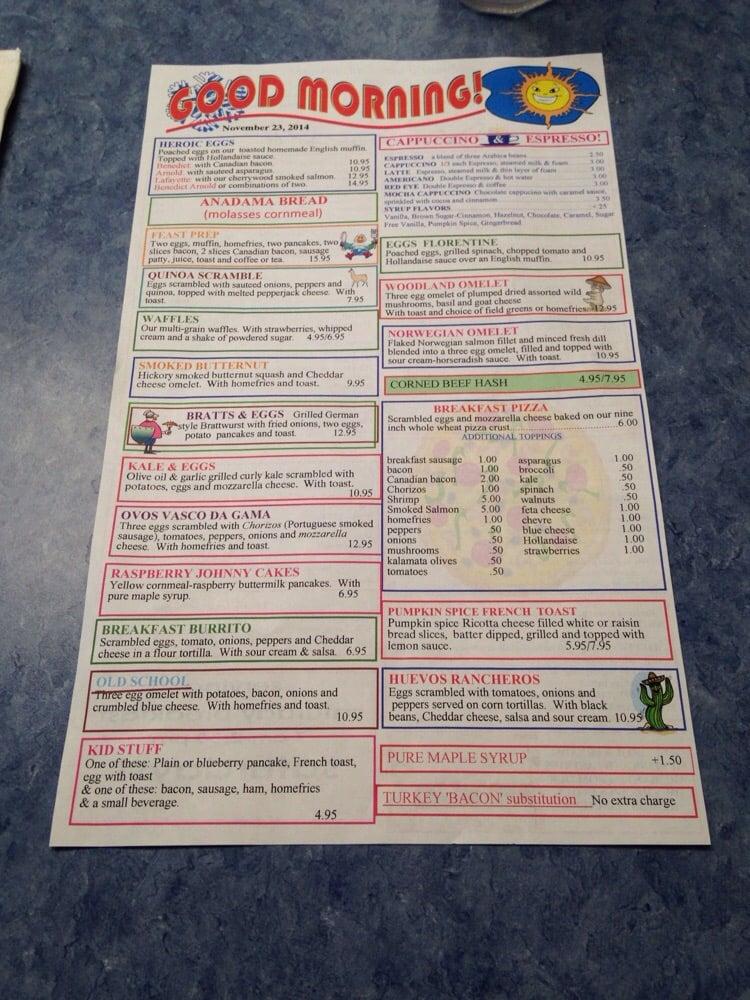 Menu at Four Corners restaurant, Delmar