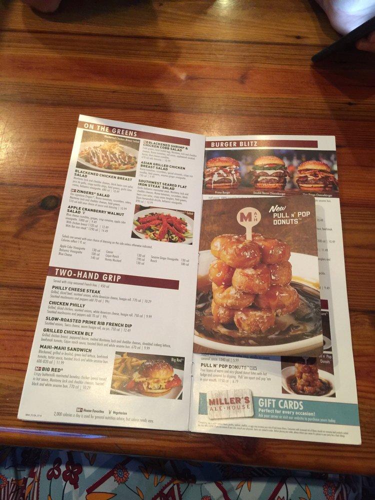 Menu at Miller's Ale House pub & bar, Daytona Beach, W International