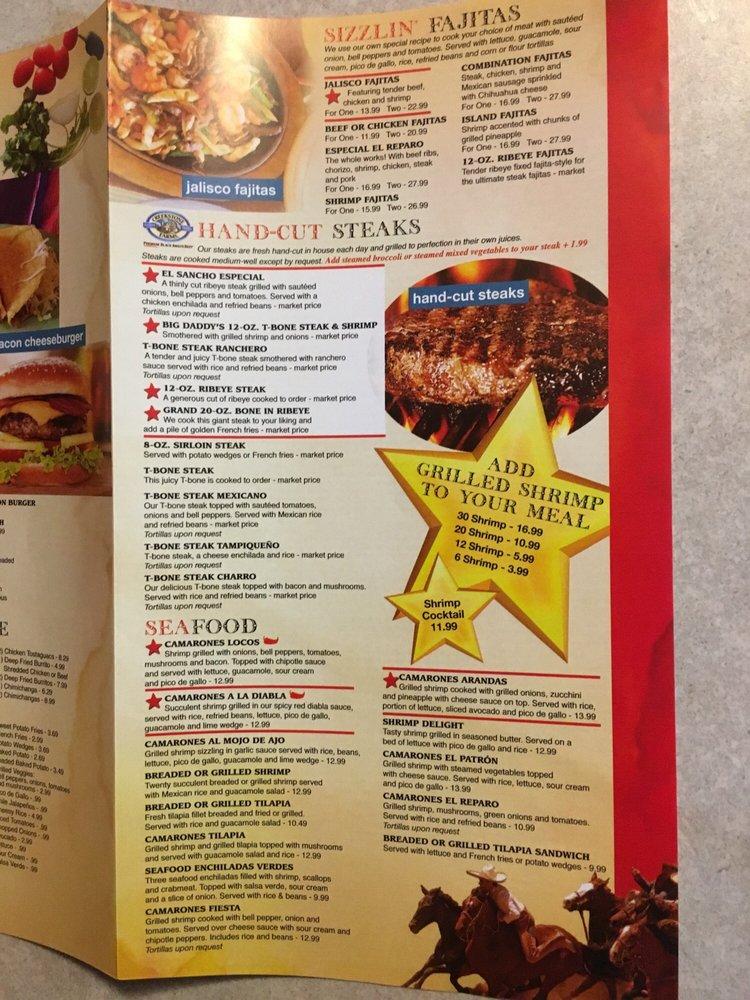 Menu at EL Reparo Mexican Restaurant, Liberty