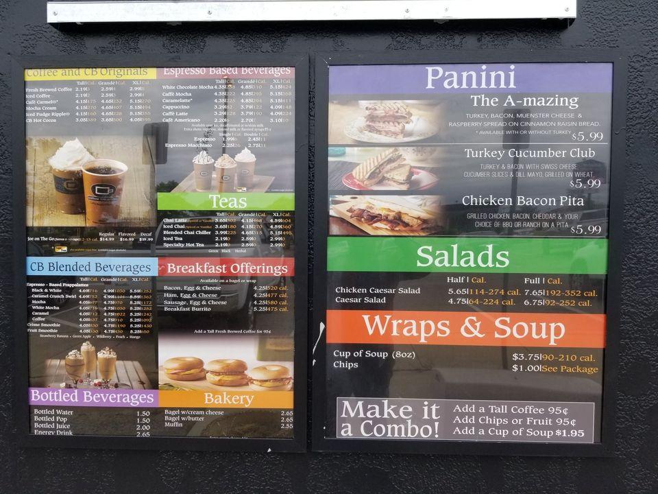 Menu at Coffee Beanery (DriveThru), Fort Hood