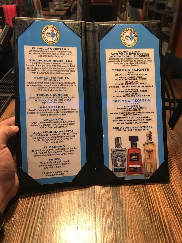 Menu at El Gallo Giro Mexican Street Food and Tequila Bar, Meridian