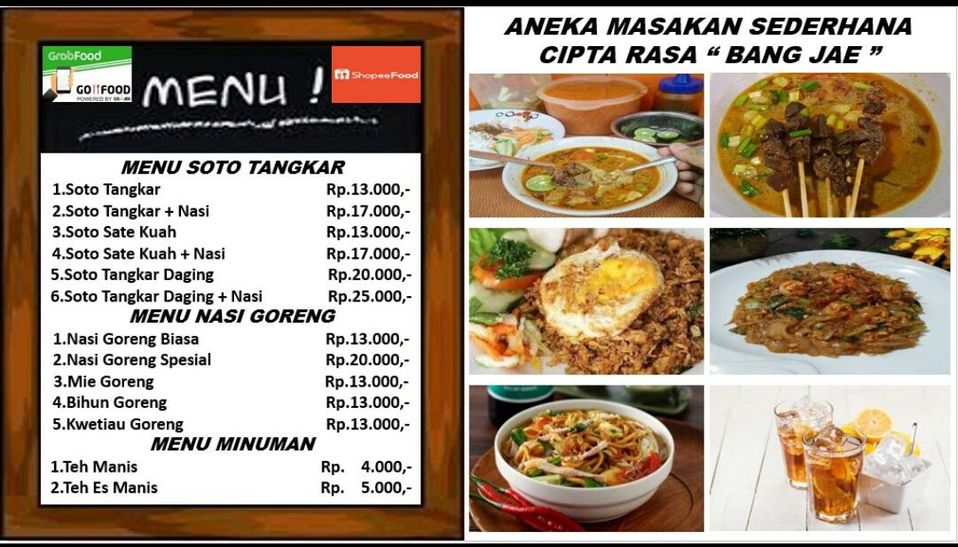 Carta del restaurante Soto Tangkar & Nasi Goreng.etc, Karet