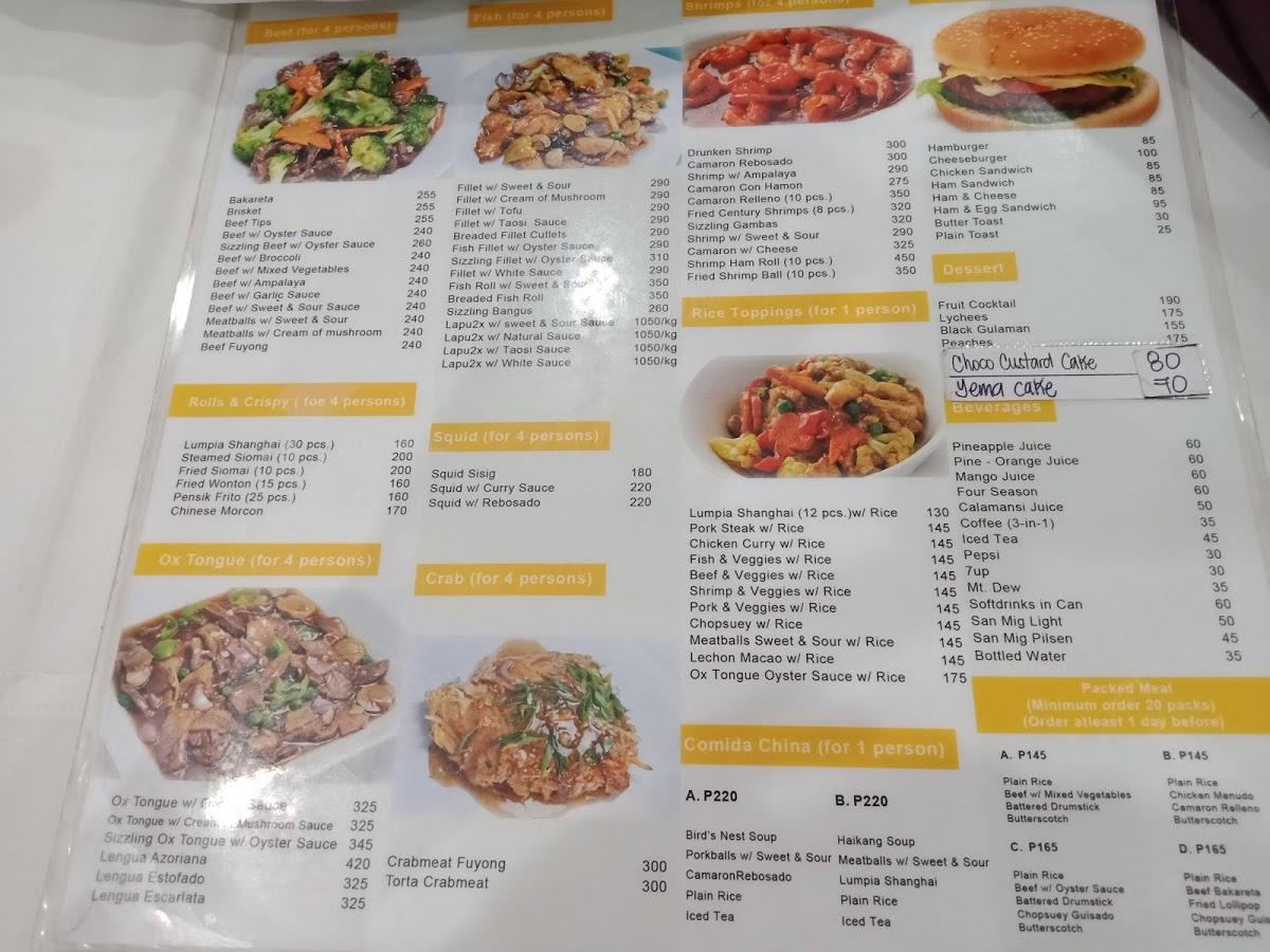 Menu at Apollo Restaurant RizalLocsin, Bacolod, Rizal Locsin St