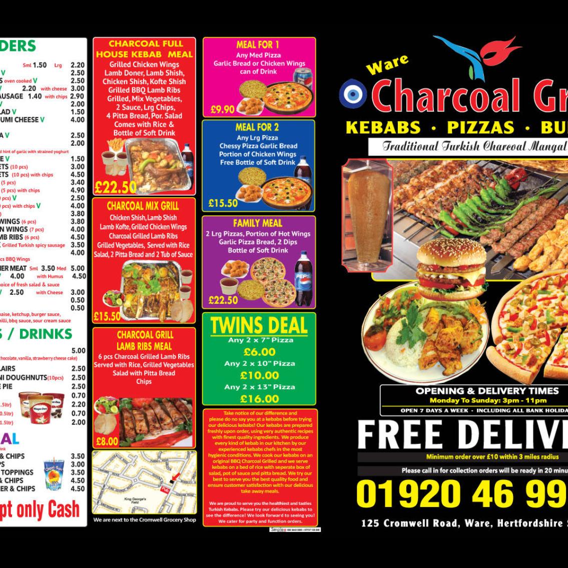 Menu At Charcoal Grill Restaurant Ware