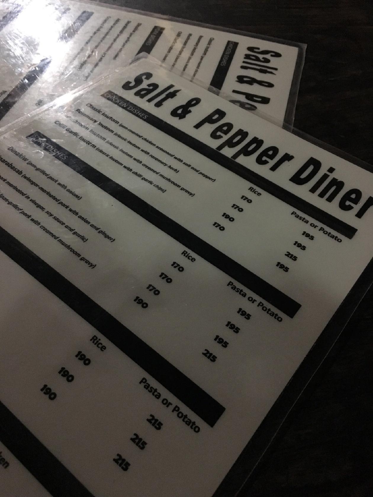Menu at Salt N Pepper restaurant, Sagada, South Rd