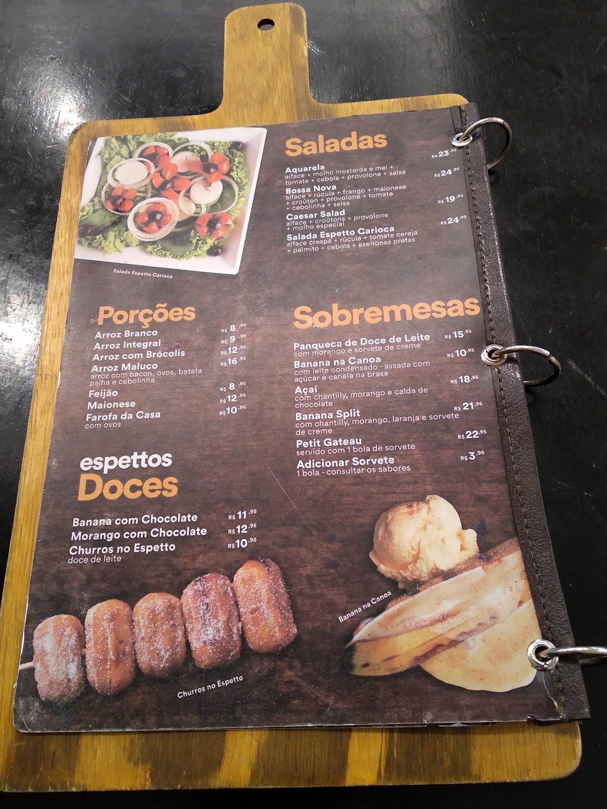 Espetto Carioca cardápio