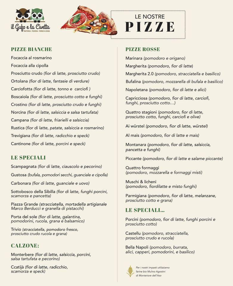 Menu da Il Gufo e La Civetta ristorante, Montelparo