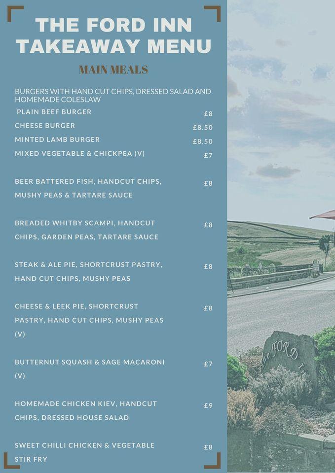Menu at The Ford Inn pub & bar, Holmfirth