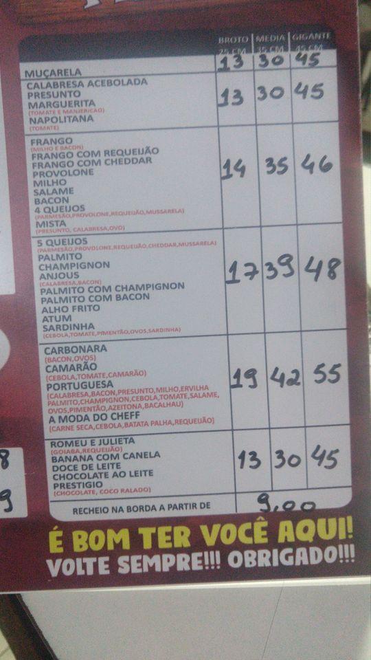 Anjous cardápio
