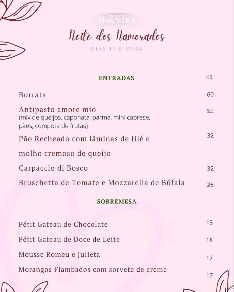 Marostica cardápio