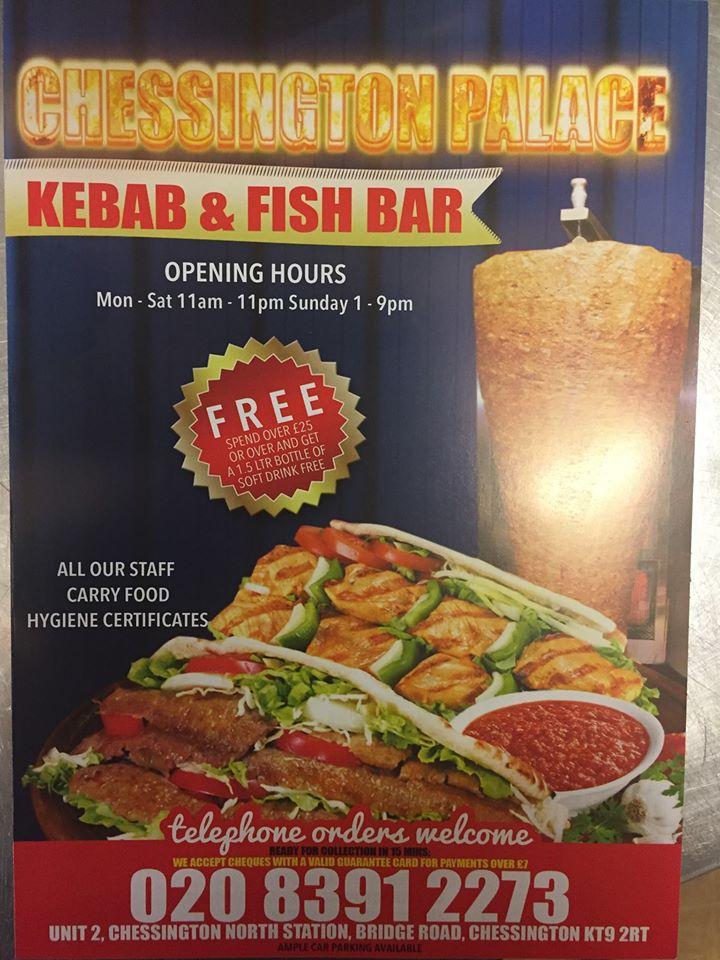 Chessington Palace Kebab & Fish Bar, Unit 2, Chessington North Railway