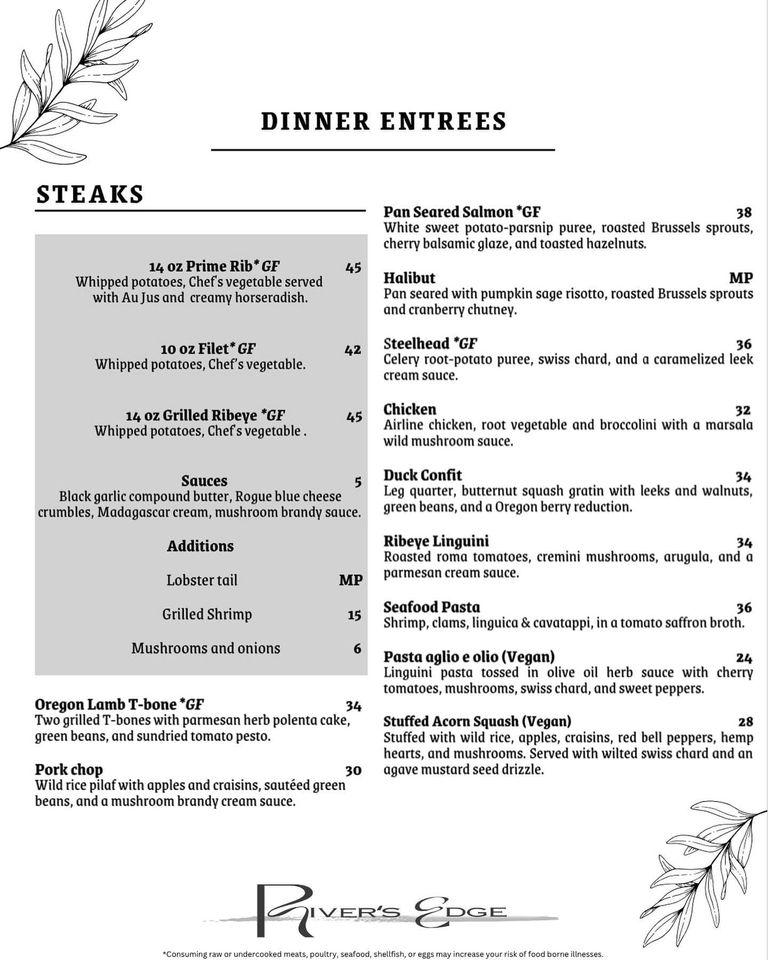 Menu At River S Edge Restaurant Grants Pass   Rfe5 Rivers Edge Restaurant Menu 2023 01 1 