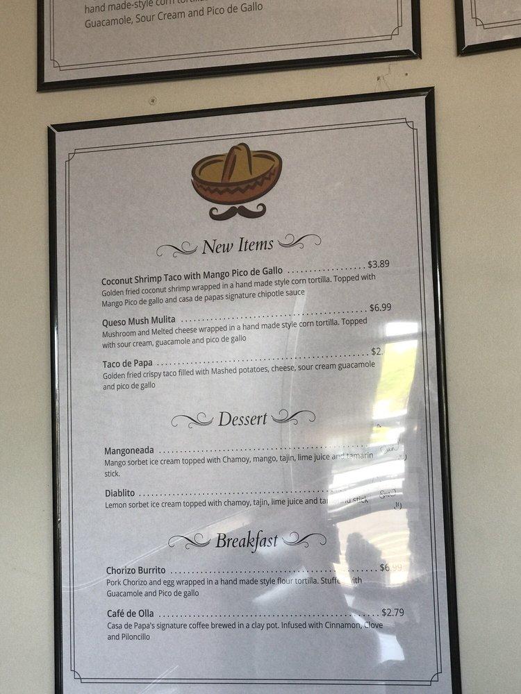 Carta de comida rápida Casa de Papa Gourmet Tacos, Surprise