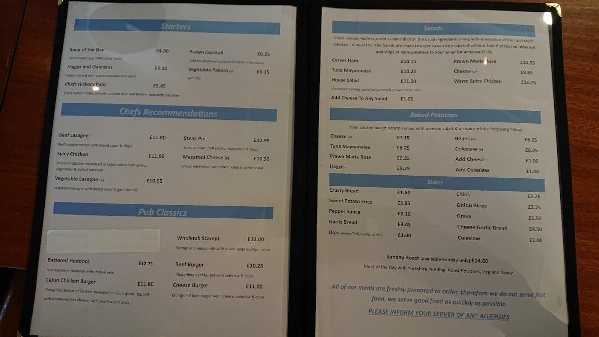 Menu at The Torrance Inn pub & bar, Glasgow, 96 Main St