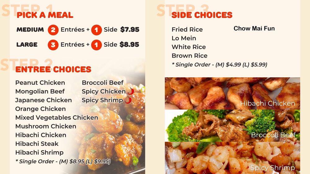 Menu at First Asia Express restaurant, Hinesville