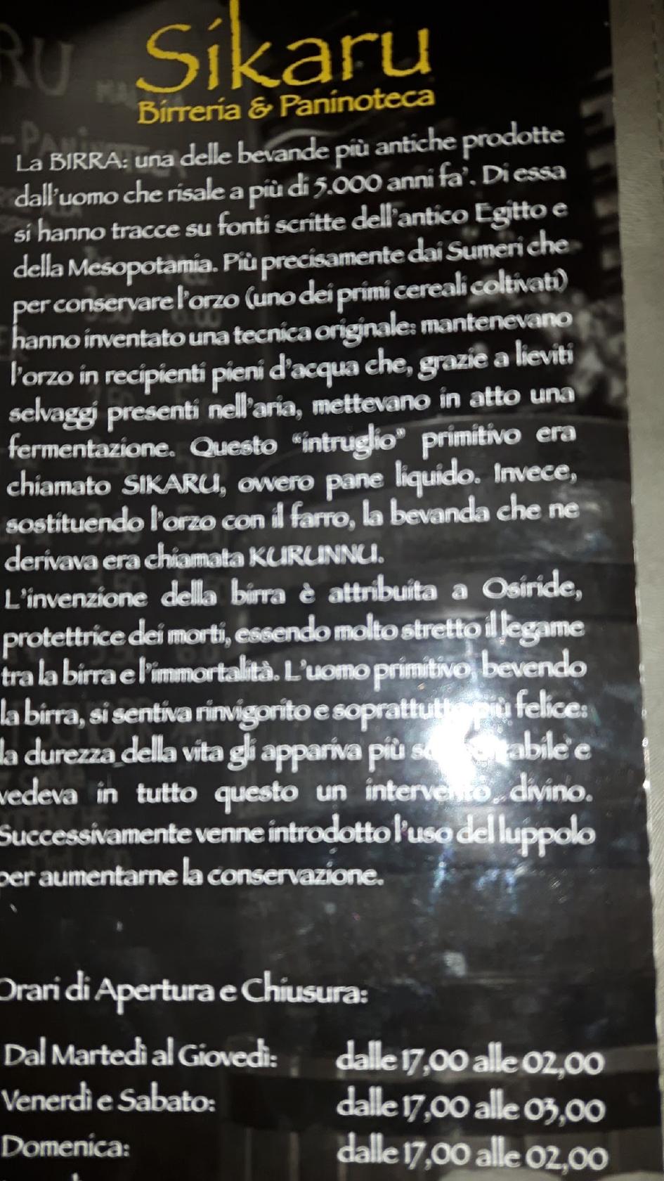 Menu di Sikaru 