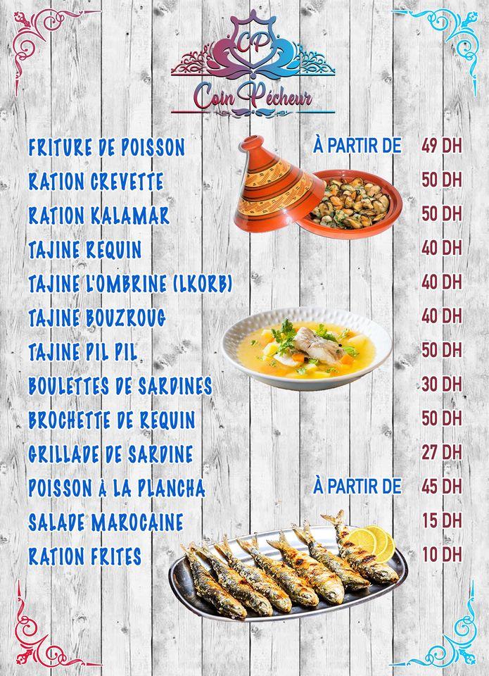 Menu de Coin Pêcheur