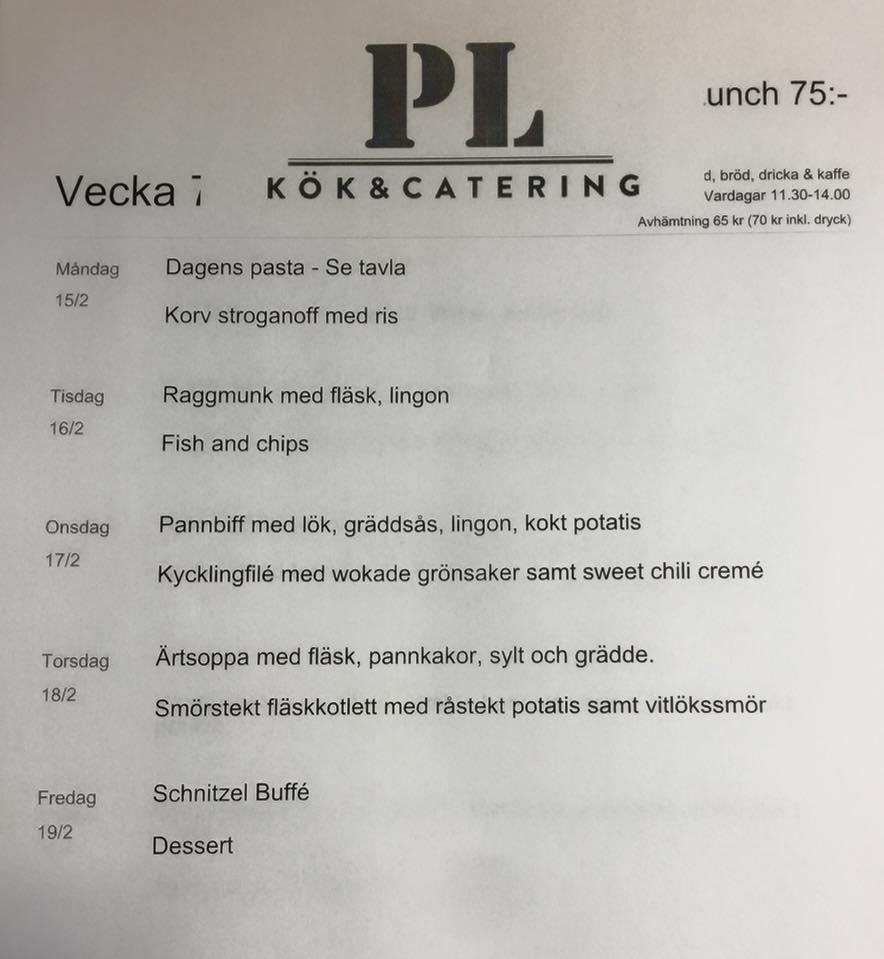 Carta del restaurante Två Kockar Lunch & Catering,