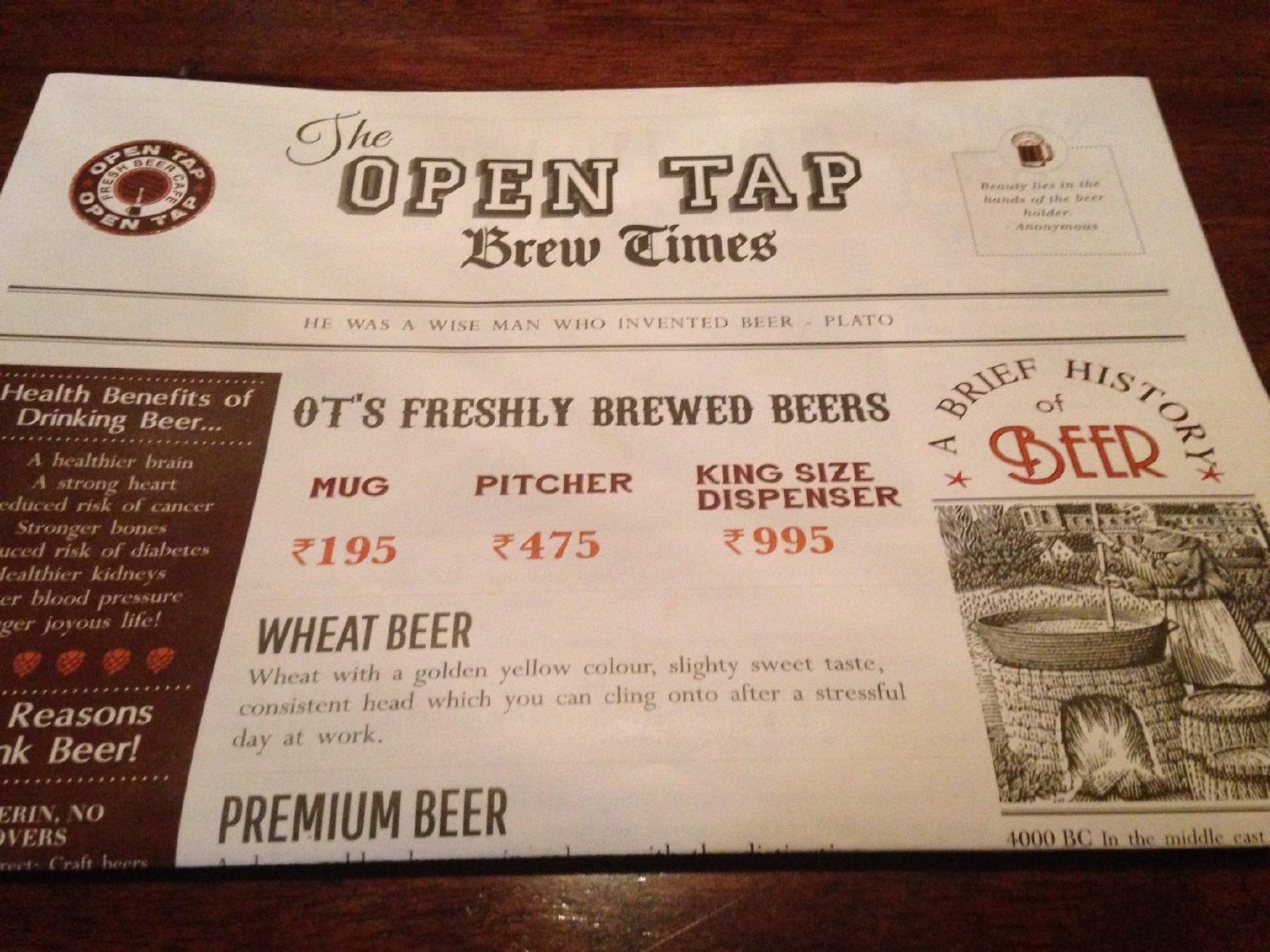 Open Tap menu