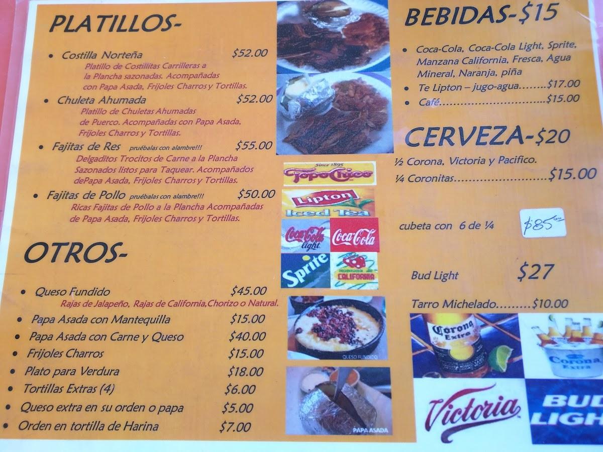 Carta del restaurante Tacos el Cuervo, Ciudad Juarez