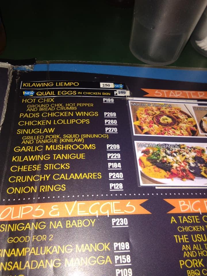 Menu At Padi's Point Restaurant And Bar, Quezon City